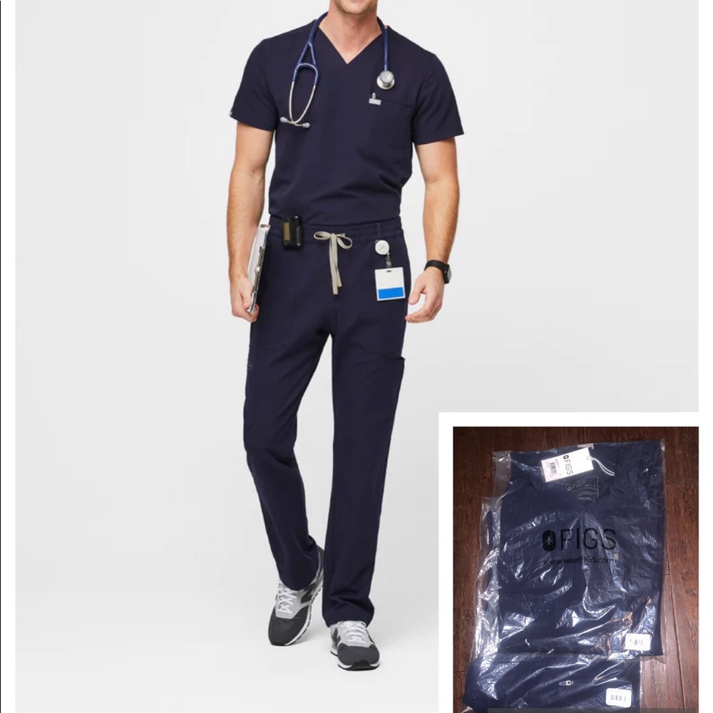 Nwt Figs men navy scrub set